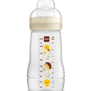 MAM Πλαστικό Μπιμπερό Easy Active με Θηλή Σιλικόνης 270ml για 2+ μηνών Μπεζ