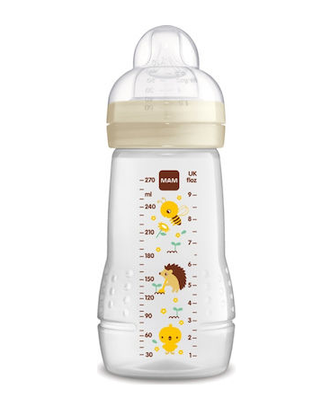MAM Πλαστικό Μπιμπερό Easy Active με Θηλή Σιλικόνης 270ml για 2+ μηνών Μπεζ
