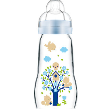 MAM Γυάλινο Μπιμπερό Feel Good με Θηλή Σιλικόνης 260ml για 2+ μηνών