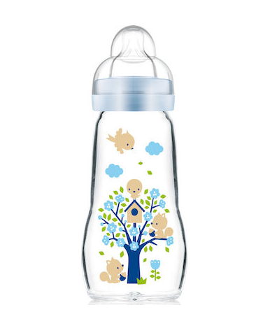 MAM Γυάλινο Μπιμπερό Feel Good με Θηλή Σιλικόνης 260ml για 2+ μηνών