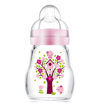 MAM Γυάλινο Μπιμπερό Feel Good με Θηλή Σιλικόνης 170ml για 0+ μηνών