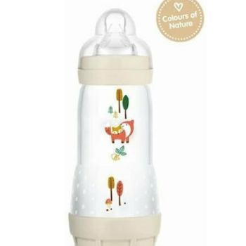 ΜΑΜ Πλαστικό Μπιμπερό Easy Start Anti-Colic Forest Κατά των Κολικών με Θηλή Σιλικόνης 320ml για 4+ μηνών Μπεζ