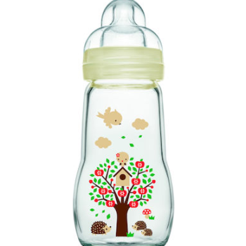 MAM Γυάλινο Μπιμπερό Feel Good με Θηλή Σιλικόνης 260ml για 2+ μηνών