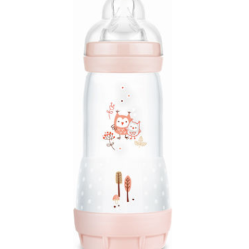 ΜΑΜ Πλαστικό Μπιμπερό Easy Start Anti-Colic Forest Κατά των Κολικών με Θηλή Σιλικόνης 320ml για 4+ μηνών Ροζ