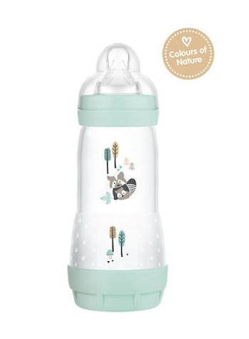 ΜΑΜ Πλαστικό Μπιμπερό Easy Start Anti-Colic Forest Κατά των Κολικών με Θηλή Σιλικόνης 320ml για 4+ μηνών Τιρκουάζ