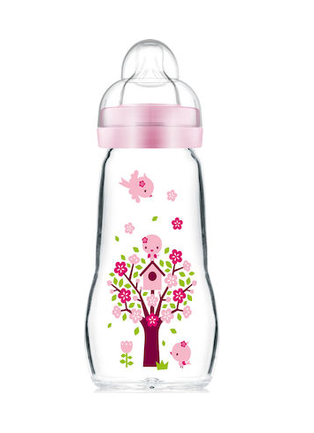 MAM Γυάλινο Μπιμπερό Feel Good με Θηλή Σιλικόνης 260ml για 2+ μηνών