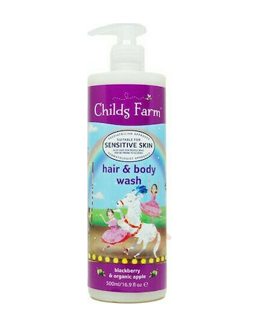 CHILDS FARM Βιολογικό Παιδικό Σαμπουάν & Αφρόλουτρο "Organic" με Βατόμουρο / Μήλο σε Μορφή Gel