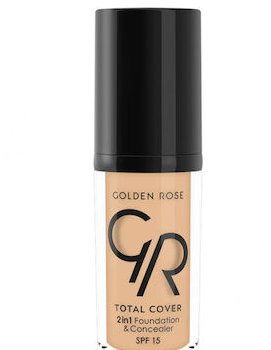 GOLDEN ROSE Total Cover 2in1 Foundation & Concealer Spf15