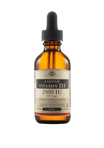 SOLGAR Liquid Vitamin D3 2500 IU (62.5 µg) - Natural Orange Flavour - 59ml