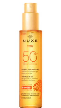 nuxe tanning sun oil high protection spf50 face and body