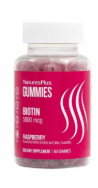 nature's plus gummies biotin 5000 mcg Γεύση raspberry 60 ζελεδάκια