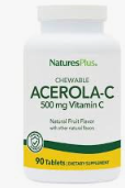 nature's plus chewable acerola c complex 500 mg w/bioflavonoids 90 chewable tab