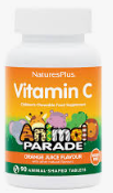 nature's plus animal parade vitamin c 90 orange juice flavor animal tabs