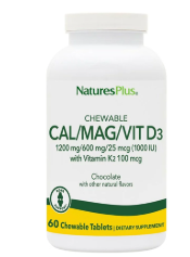 nature's plus cal/mag/vit d3 1200 mg/600 mg/1000 iu with vitamin k2 90 tabs