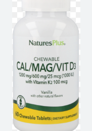 nature's plus cal/mag/vit d3 1200 mg/600 mg/1000 iu with vitamin k2 90 tabs
